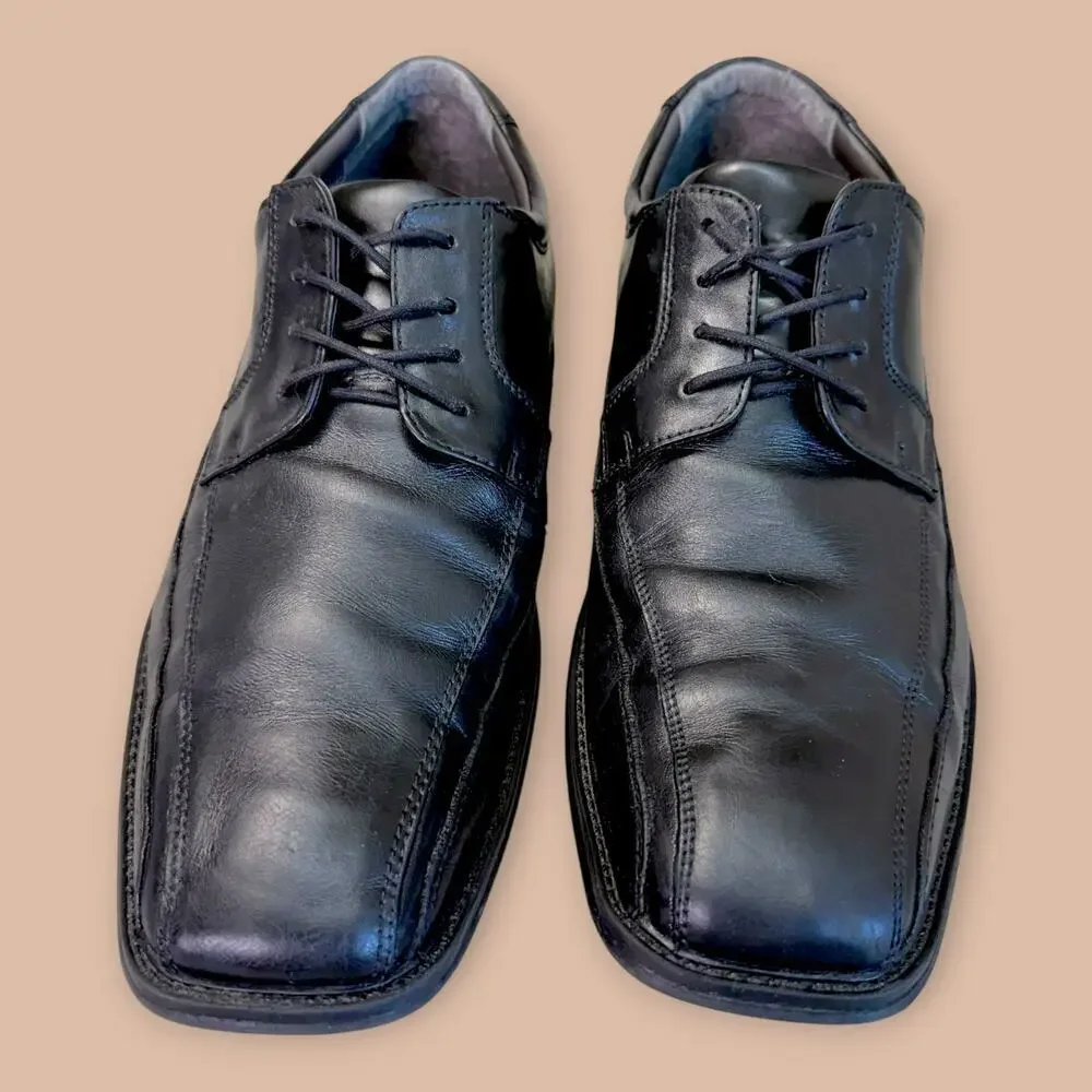 Dockers Black Leather Mens Size 12M Oxford Casual Dress Shoes Classic Laced Up